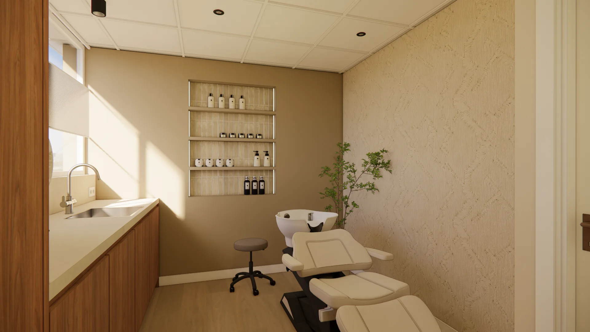 Interieur van de salon